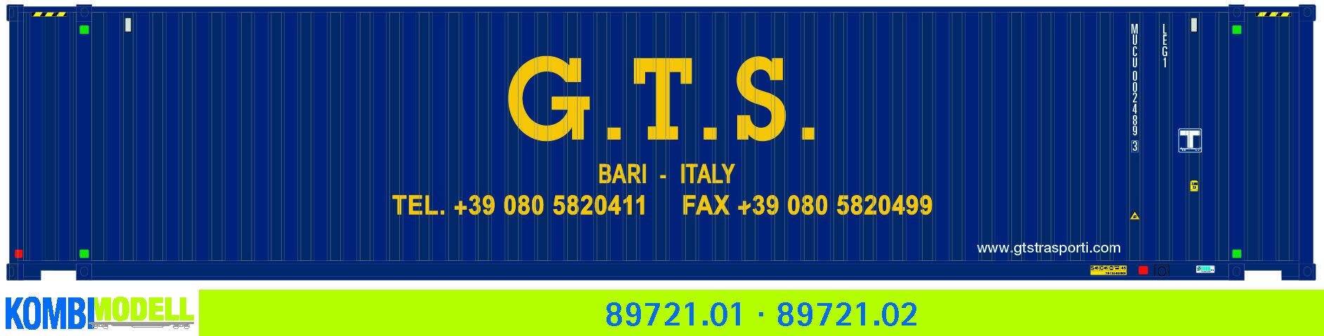 Kombimodell 89721.02 WB-A /Ct 45' (Euro) G.T.S."  altes Logo dunkelbl." 